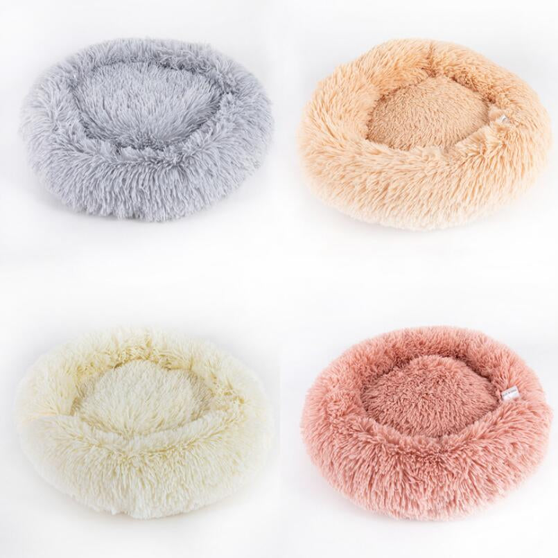 Cozy Round Plush Dog Bed for Small Dogs and Cats - Soft Pet Nest Mat for Puppies