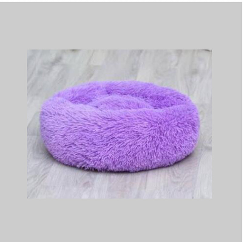 Cozy Round Plush Dog Bed for Small Dogs and Cats - Soft Pet Nest Mat for Puppies