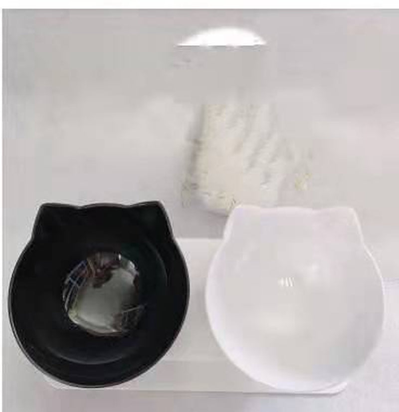 Non-Slip Raised Cat Bowl with Stand - Ergonomic Pet Feeder for Cats and Dogs, Transparent Design