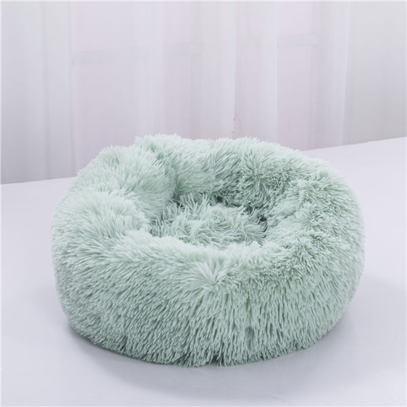 Cozy Round Plush Dog Bed for Small Dogs and Cats - Soft Pet Nest Mat for Puppies
