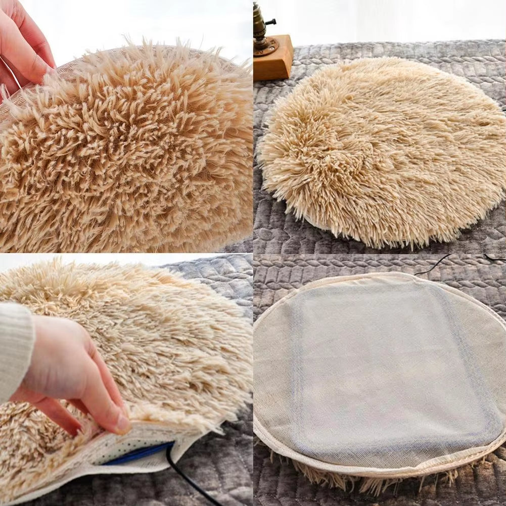 Cozy Winter Electric Heating Pad for Pets - Plush USB Charging Blanket for Dogs and Cats, Perfect for Travel