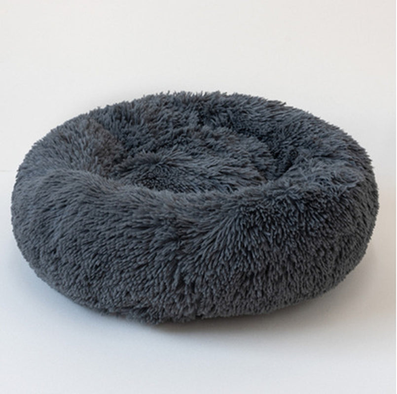 Cozy Round Plush Dog Bed for Small Dogs and Cats - Soft Pet Nest Mat for Puppies