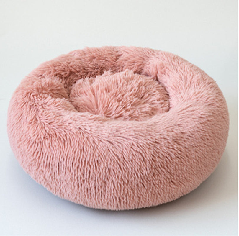 Cozy Round Plush Dog Bed for Small Dogs and Cats - Soft Pet Nest Mat for Puppies