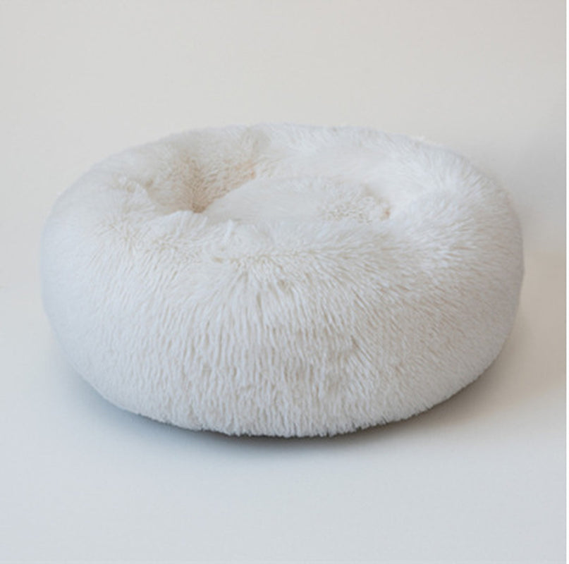 Cozy Round Plush Dog Bed for Small Dogs and Cats - Soft Pet Nest Mat for Puppies