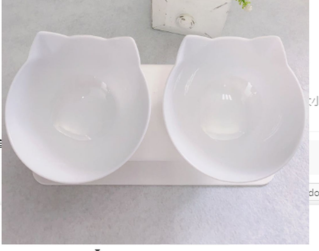 Non-Slip Raised Cat Bowl with Stand - Ergonomic Pet Feeder for Cats and Dogs, Transparent Design