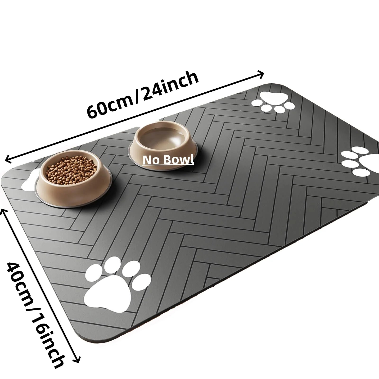 Absorbent Pet Feeding Mat with Waterproof Backing - Quick Dry Placemat for Dogs and Cats