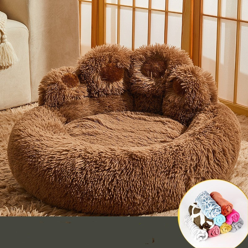 Cozy Fleece-Lined Dog Bed for Medium to Large Breeds - Perfect for Corgis and Golden Retrievers!
