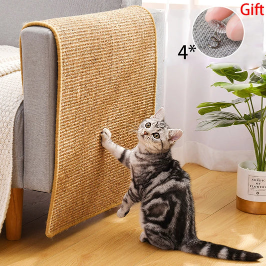 Premium Sisal Cat Scratcher Mat - Protect Your Furniture & Keep Your Cat's Nails Sharp!