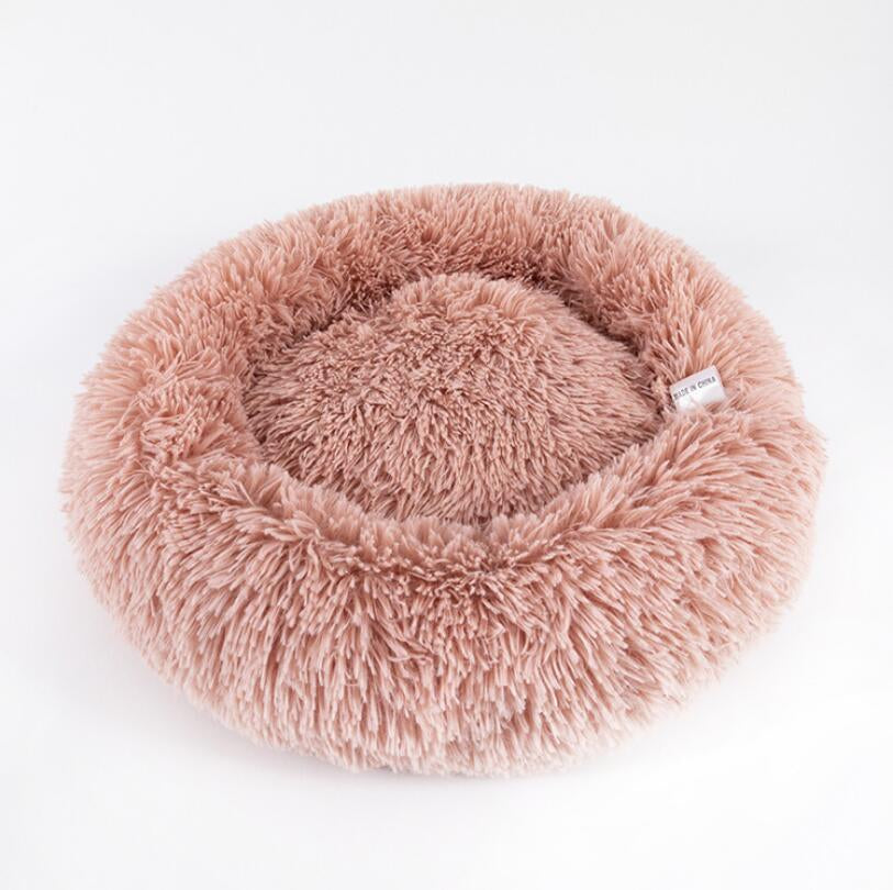 Cozy Round Plush Dog Bed for Small Dogs and Cats - Soft Pet Nest Mat for Puppies