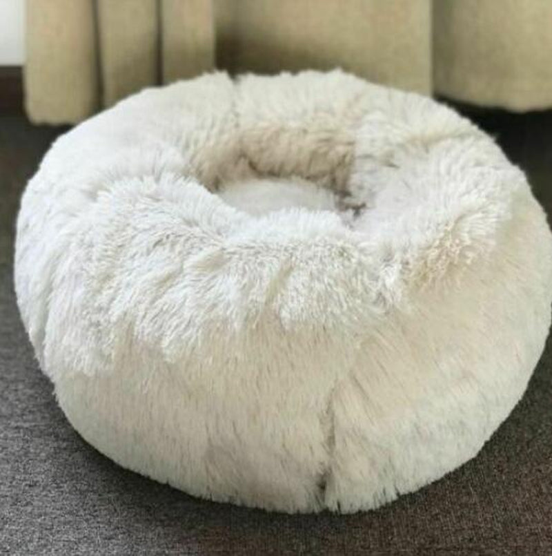 Cozy Round Plush Dog Bed for Small Dogs and Cats - Soft Pet Nest Mat for Puppies