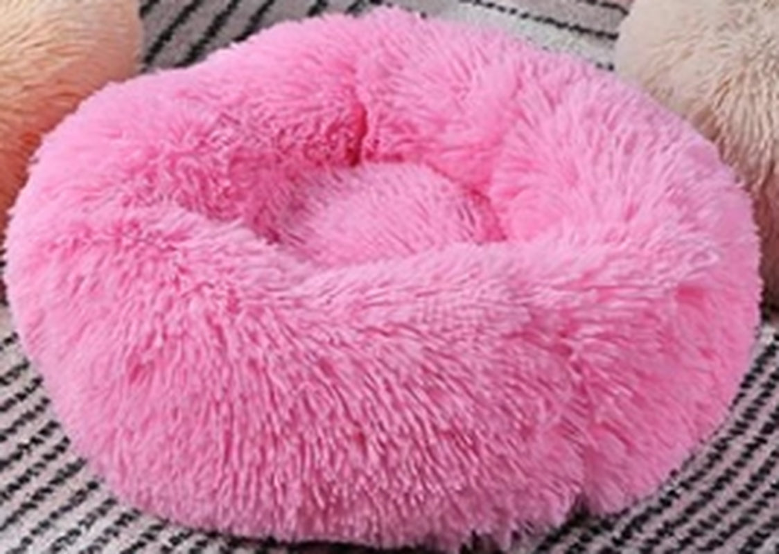 Cozy Round Plush Dog Bed for Small Dogs and Cats - Soft Pet Nest Mat for Puppies