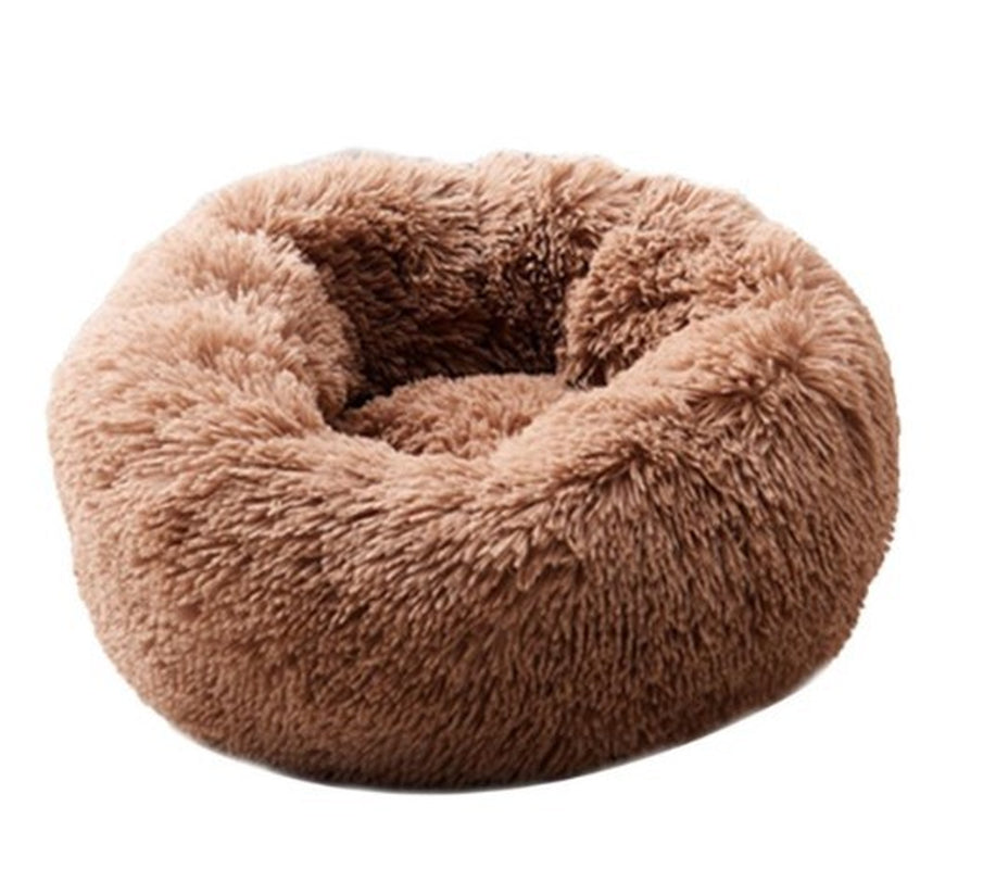 Cozy Round Plush Dog Bed for Small Dogs and Cats - Soft Pet Nest Mat for Puppies