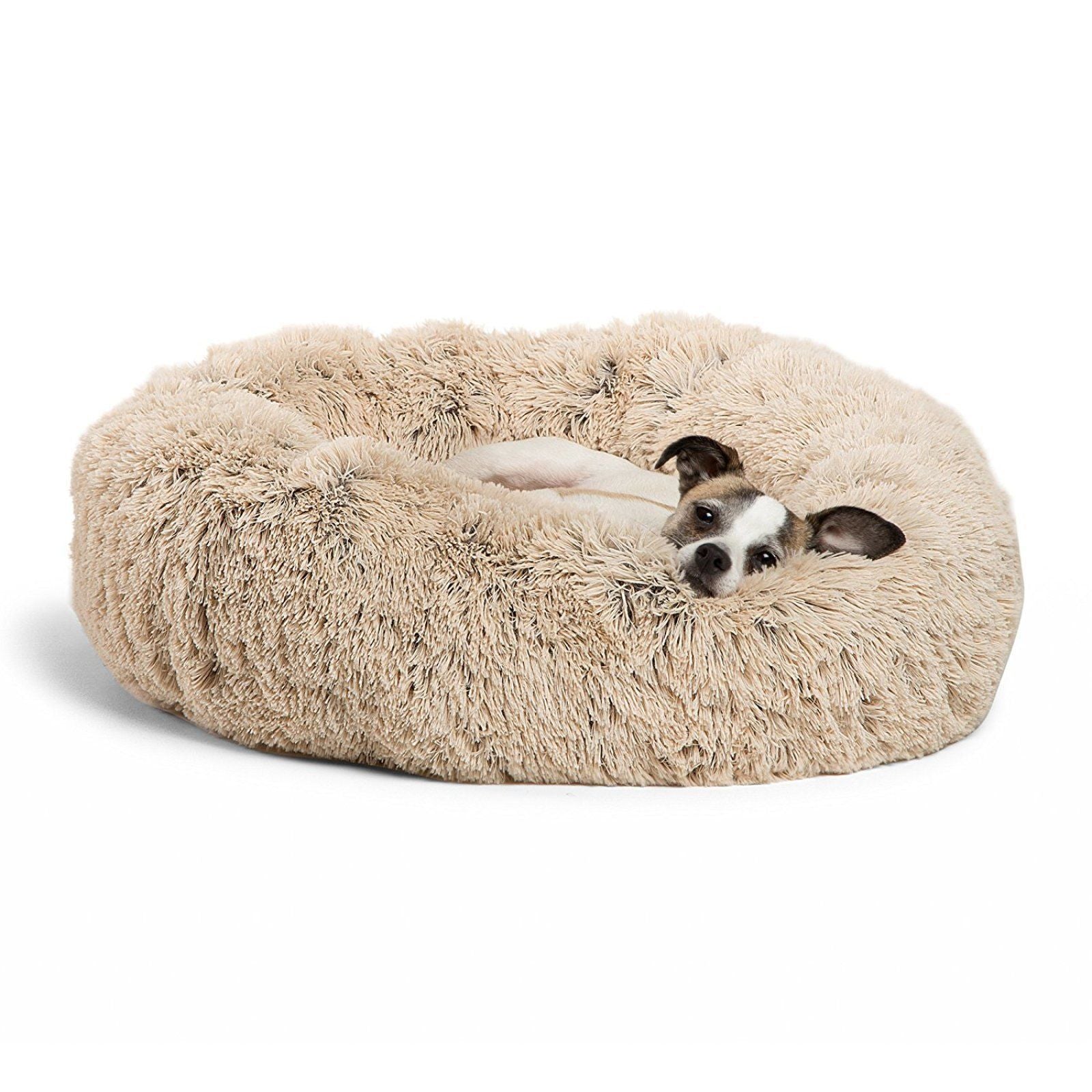 Cozy Round Plush Dog Bed for Small Dogs and Cats - Soft Pet Nest Mat for Puppies