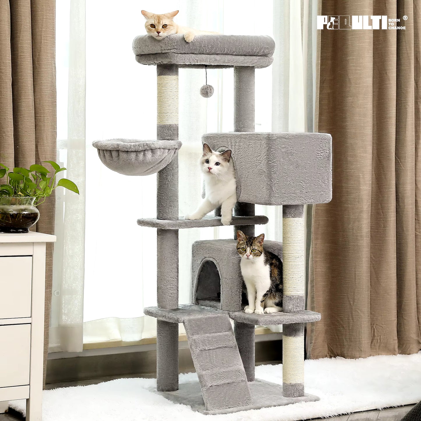 Elevate Your Cat's Playtime: Premium Multi-Level Luxury Cat Tree with Cozy Condos, Perches, and Scratching Post