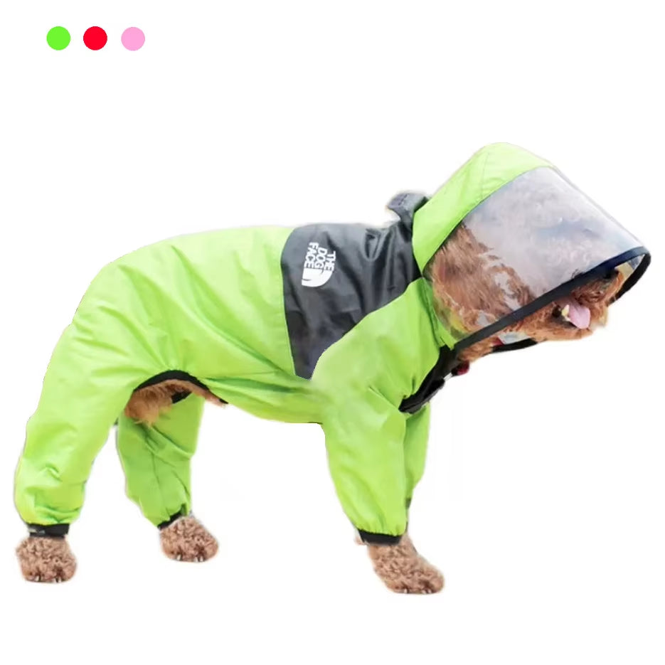 Waterproof Pet Dog Raincoat with Transparent Hood - Stylish Jumpsuit for Dogs and Cats