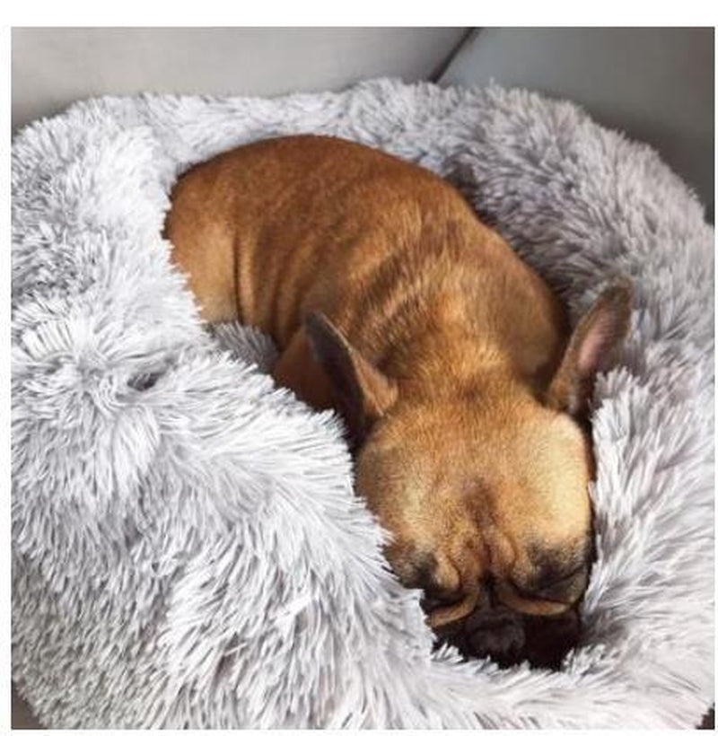 Cozy Round Plush Dog Bed for Small Dogs and Cats - Soft Pet Nest Mat for Puppies