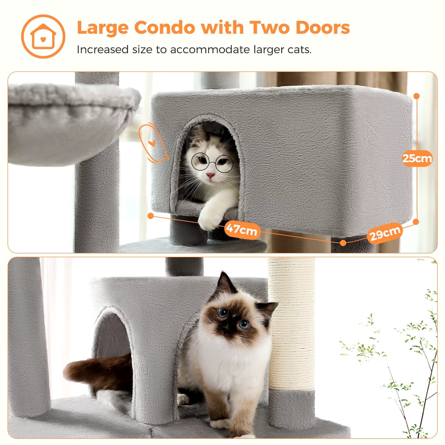 Elevate Your Cat's Playtime: Premium Multi-Level Luxury Cat Tree with Cozy Condos, Perches, and Scratching Post