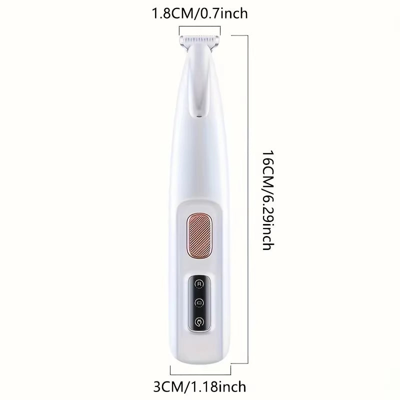 Rechargeable USB Dog Paw Trimmer with LED Light - Waterproof, Low Noise Electric Scissors for Pet Face, Foot, Ear, and Hip Grooming
