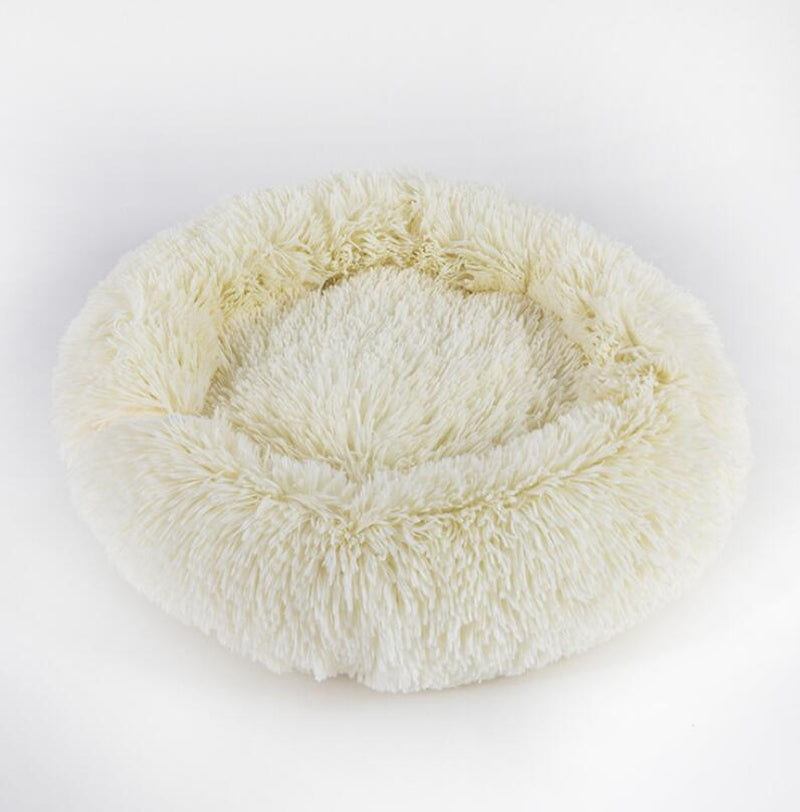 Cozy Round Plush Dog Bed for Small Dogs and Cats - Soft Pet Nest Mat for Puppies