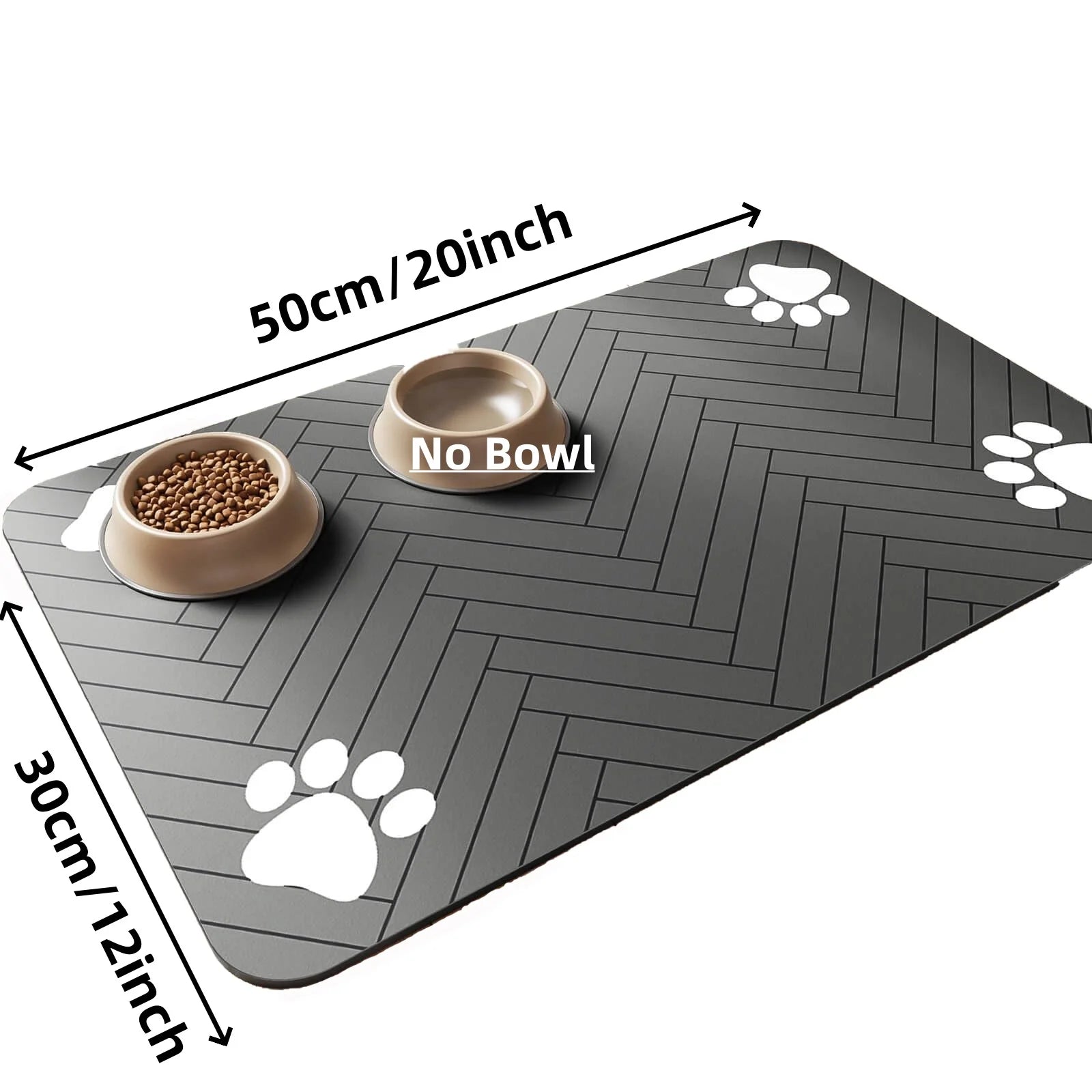 Absorbent Pet Feeding Mat with Waterproof Backing - Quick Dry Placemat for Dogs and Cats