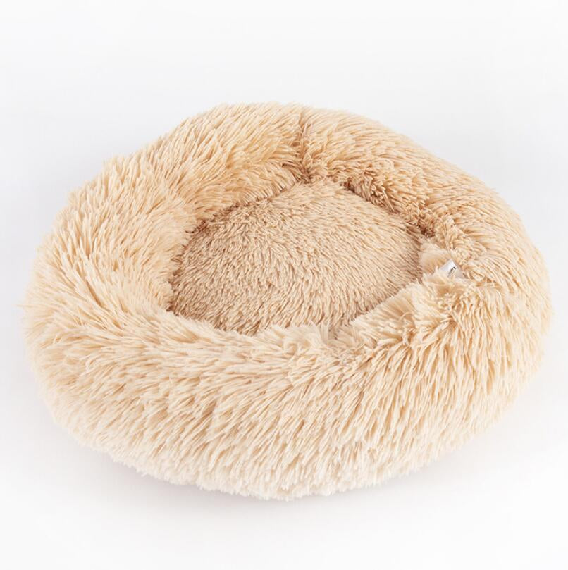 Cozy Round Plush Dog Bed for Small Dogs and Cats - Soft Pet Nest Mat for Puppies