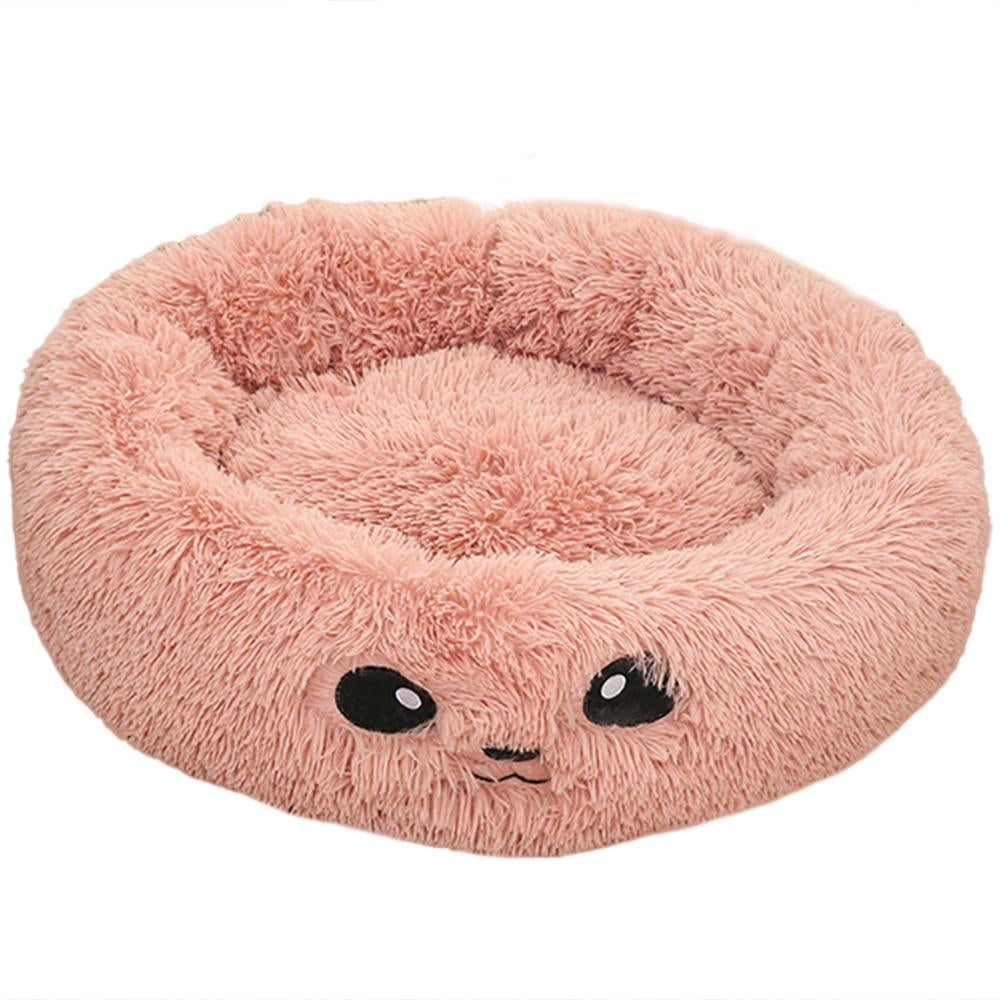 Cozy Round Plush Dog Bed for Small Dogs and Cats - Soft Pet Nest Mat for Puppies