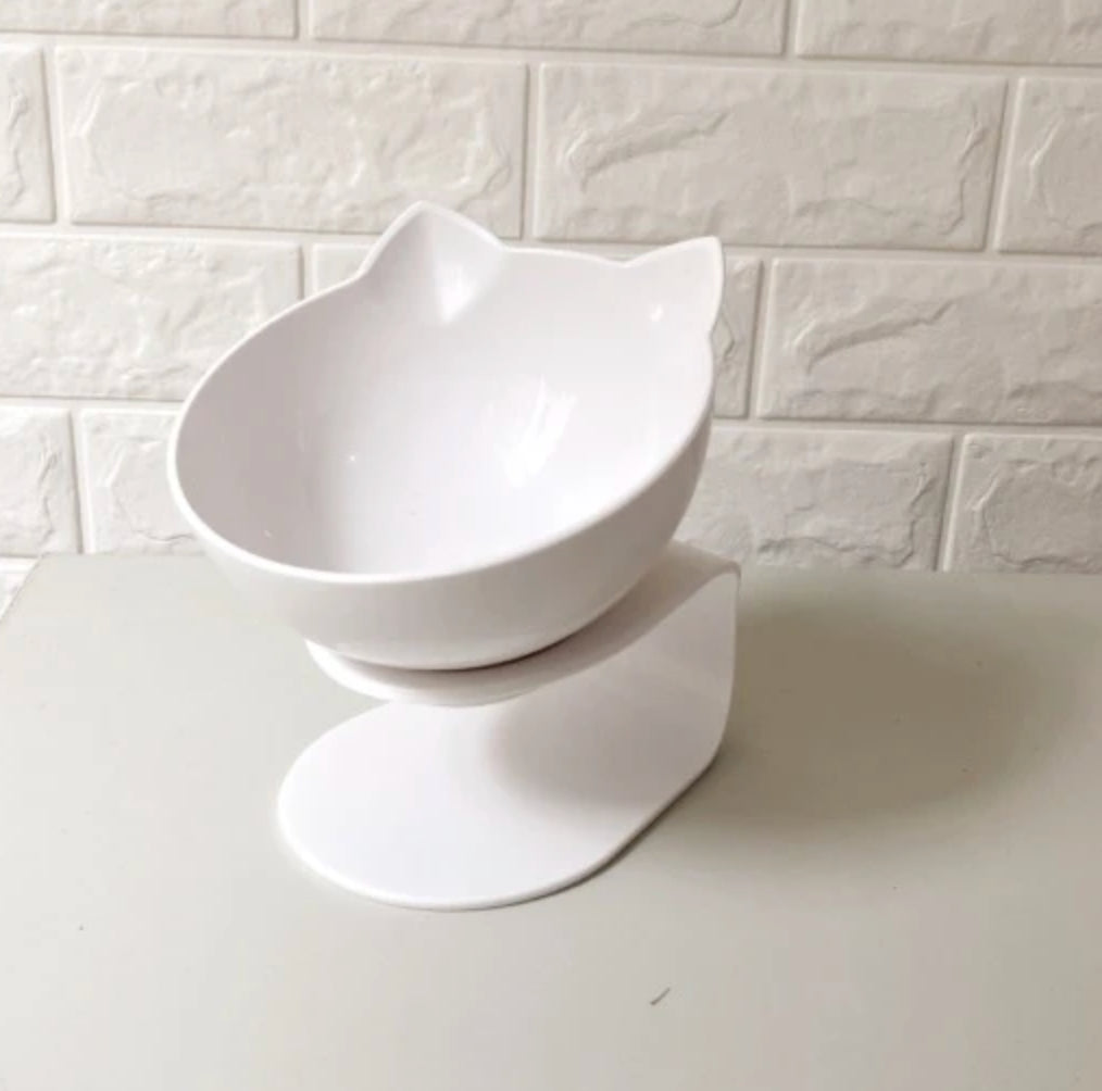 Non-Slip Raised Cat Bowl with Stand - Ergonomic Pet Feeder for Cats and Dogs, Transparent Design