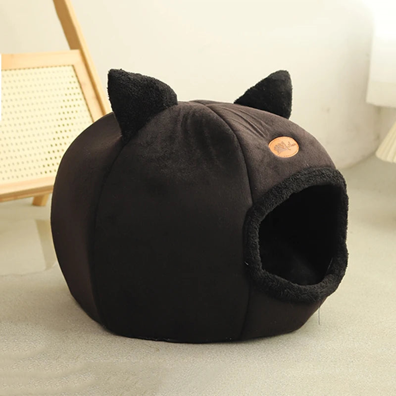 Cozy Winter Cat Bed & Small Dog House - Deep Sleep Comfort Tent Nest for Pets