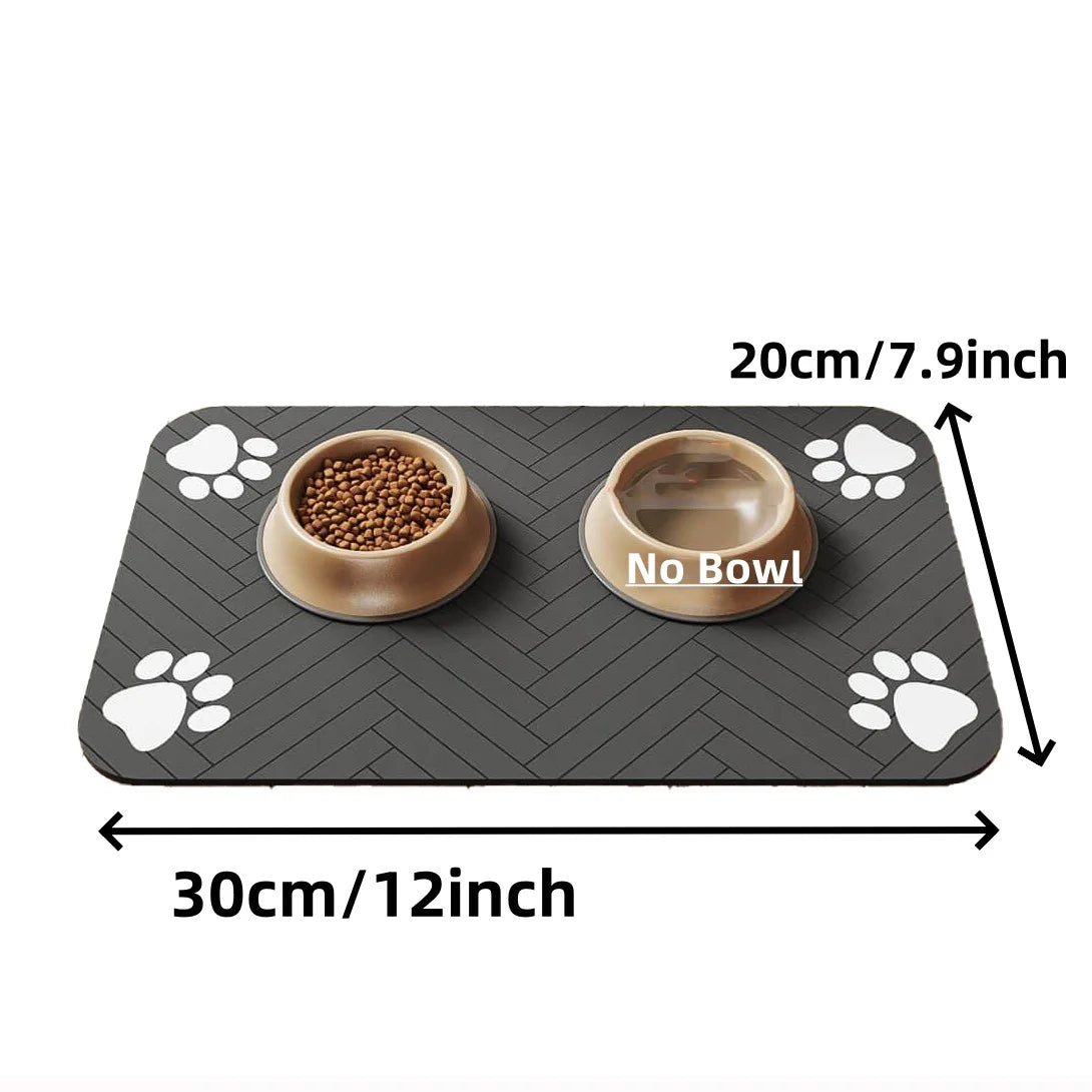 Absorbent Pet Feeding Mat with Waterproof Backing - Quick Dry Placemat for Dogs and Cats