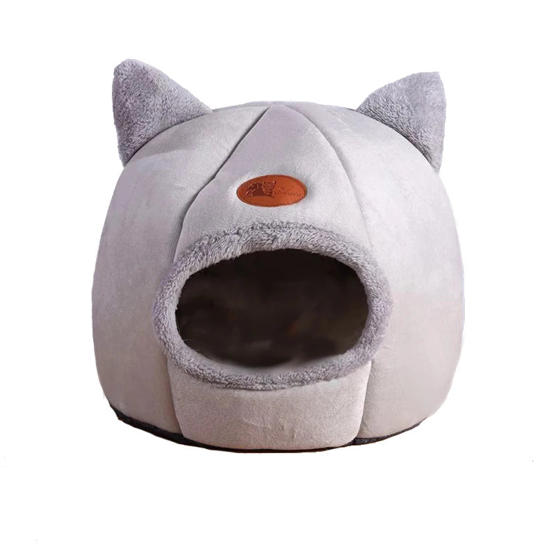 Cozy Winter Cat Bed & Small Dog House - Deep Sleep Comfort Tent Nest for Pets
