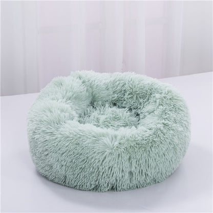Cozy Round Plush Dog Bed for Small Dogs and Cats - Soft Pet Nest Mat for Puppies