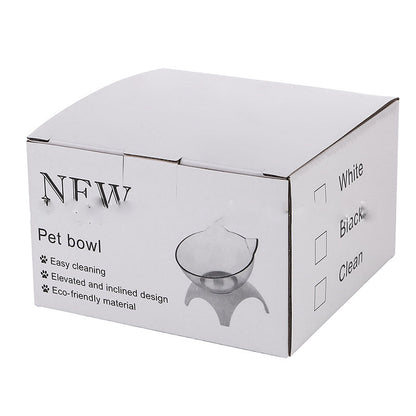 Non-Slip Raised Cat Bowl with Stand - Ergonomic Pet Feeder for Cats and Dogs, Transparent Design