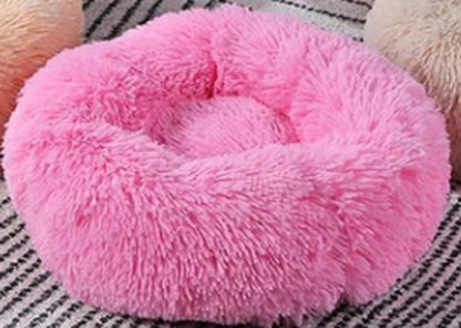 Cozy Round Plush Dog Bed for Small Dogs and Cats - Soft Pet Nest Mat for Puppies