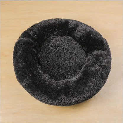 Cozy Round Plush Dog Bed for Small Dogs and Cats - Soft Pet Nest Mat for Puppies