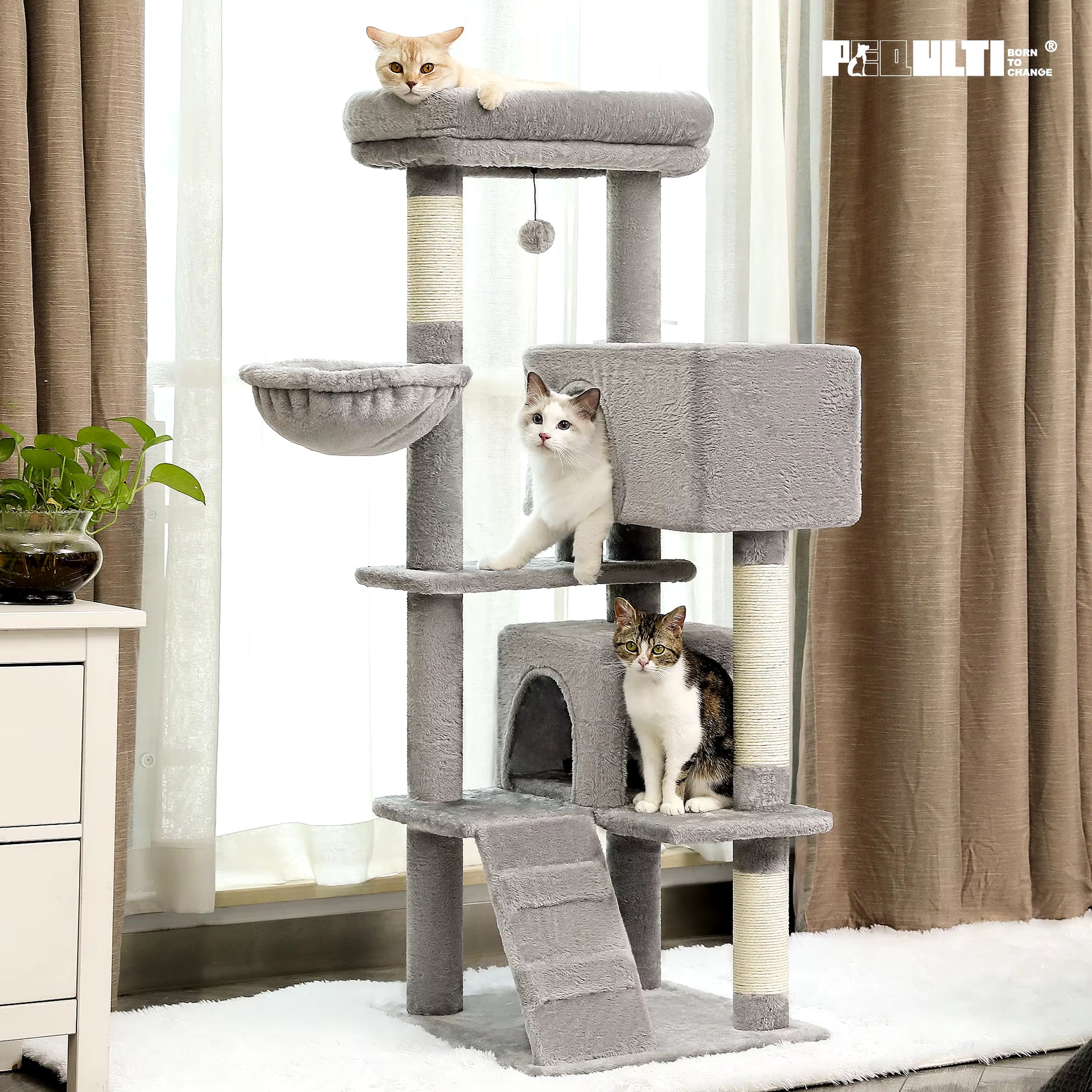 Elevate Your Cat's Playtime: Premium Multi-Level Luxury Cat Tree with Cozy Condos, Perches, and Scratching Post