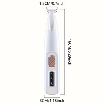 Rechargeable USB Dog Paw Trimmer with LED Light - Waterproof, Low Noise Electric Scissors for Pet Face, Foot, Ear, and Hip Grooming