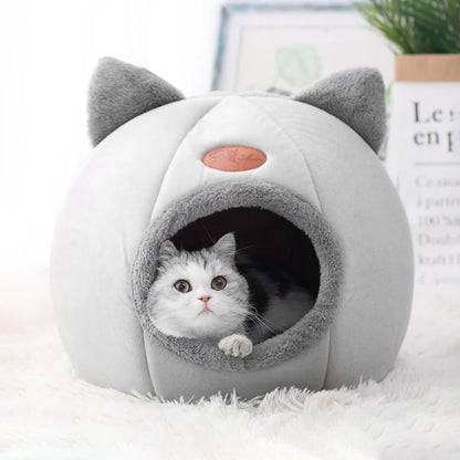 Cozy Winter Cat Bed & Small Dog House - Deep Sleep Comfort Tent Nest for Pets