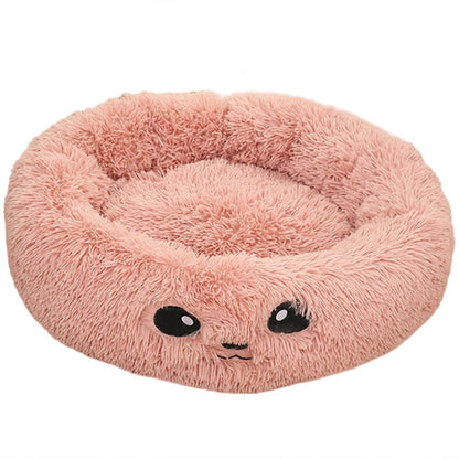 Cozy Round Plush Dog Bed for Small Dogs and Cats - Soft Pet Nest Mat for Puppies