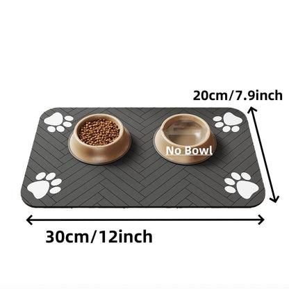 Absorbent Pet Feeding Mat with Waterproof Backing - Quick Dry Placemat for Dogs and Cats